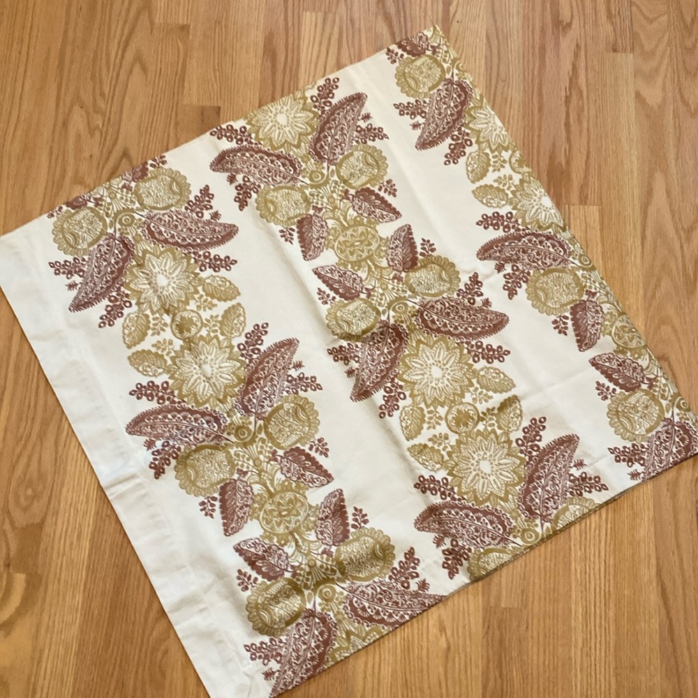 60” x 60” tablecloth | Marimekko x Crate & Barrel | ivory gold Tamburiini print